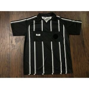 NEW Old Stock REF GEAR Referee S/S Jersey Polo Shirt BLACK NWT Adult Large L